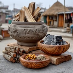 Traditional Village Still Life Display High Resolution Picture