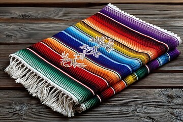 Vibrant Woven Fabric Embroidery Detail High Resolution Picture