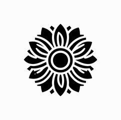 Sunflower Head Silhouette – Bold Floral Vector Design
