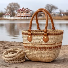 Vintage Style Basket Lake Shore High Resolution Picture