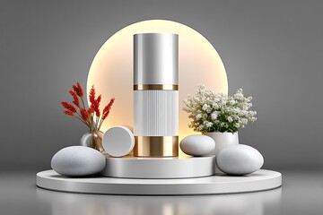 White Deodorant Stick Gold Stand High Resolution Picture