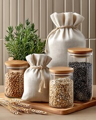 Wooden Lid Food Jars Bag High Resolution Picture