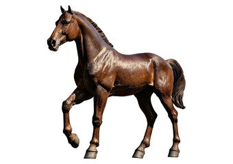 Naklejka premium Elegant isolated horse sculpture front view artistic concept for visual impact, isolated on transparent or white background