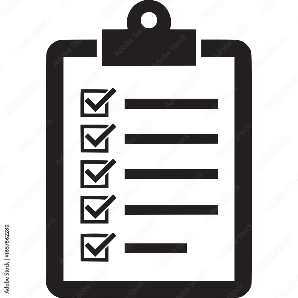 Poster clipboard checklist icon isolated on white background representing a list of tasks, document, form, 