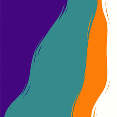 A dynamic and colorful abstract background showcasing organic, flowing brushstroke shapes in a modern palette of purple, teal, and bright orange.