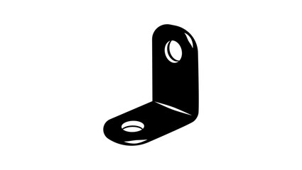 L Bracket Corner Brace, black isolated silhouette