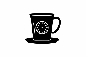 Coffee time vector silhouette illustration isolated on white background