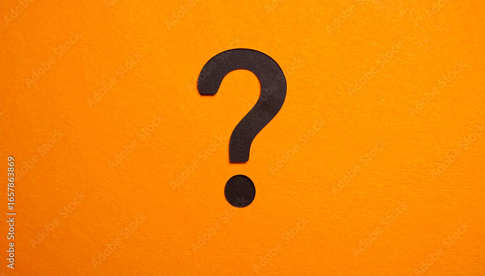 Leinwandbilder question mark on orange background. faq and qa. problem solution.