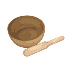 Illustration of Golden Tibetan Singing Bowl