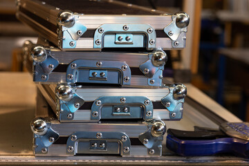 Cases with handles in production Facility