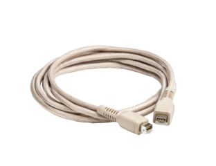 Beige coiled cable with connectors