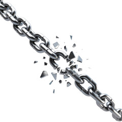 PNG Breaking Metal Chain Snapping Apart Transparent Isolated on White Background Freedom Strength Power Link