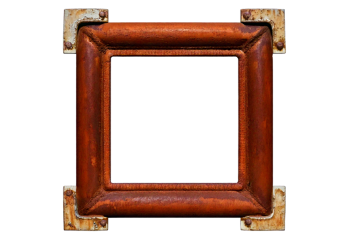 Vintage Rusty Pipe Frame Mockup, isolated on transparent or white background