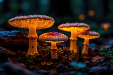 Mystical Glowing Mushrooms