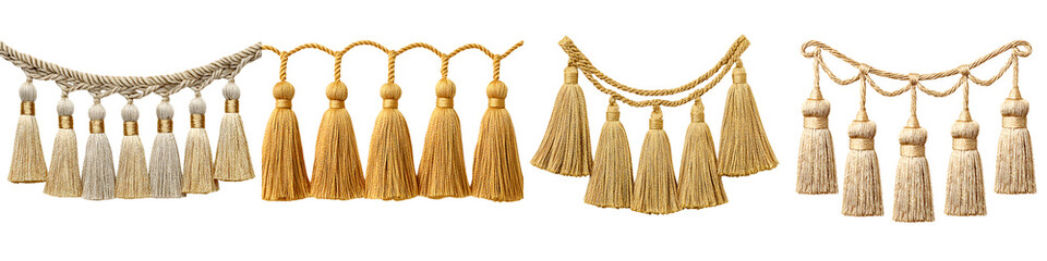 Elegant Tassel Border Set: Luxurious Trim Elements for Design