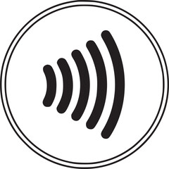 Contactless payment nfc icon isolated on white background representing wireless communication, data transfer, and secure transactions in a modern and simple design