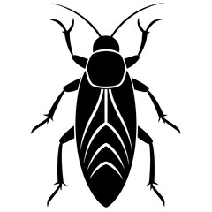 Cockroach vector silhouette illustration isolated on white background