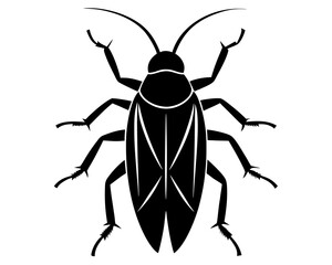 Cockroach vector silhouette illustration isolated on white background