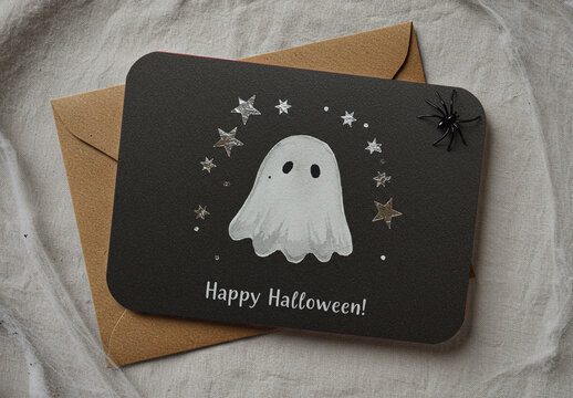 Halloween Themed Greeting Card Mockup