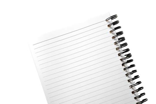 Blank spiral-bound notebook, open - Powered by Adobe