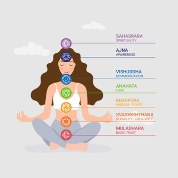 The seven chakra system of the human body