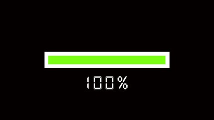 Animated green progress bar 97 percent complete digital interface loading meter ui ux design seamless motion graphics. Loading bar animation green 97 percent complete digital display progress.