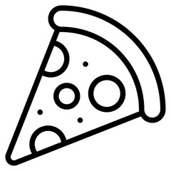 Pizza Slice icon in line style, suitable for food, fast food and restaurant concept illustrations