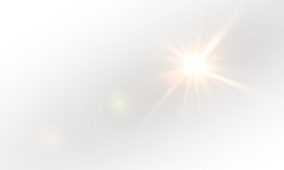 Sunlight beam with shining ray sparkle and abstract background vector.