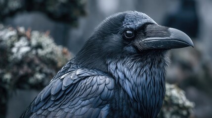 Close-up of a dark crow