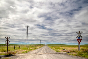 Railroad Crossing Country Road Idaho USA
