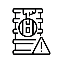 tar and bitumen waste black line icon for digital and print projects.