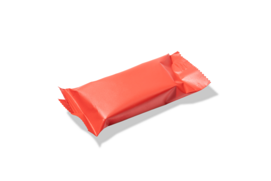 Red snack mockup isolated no background cutout