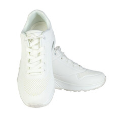 A pair of white sneakers isolated on transparent background