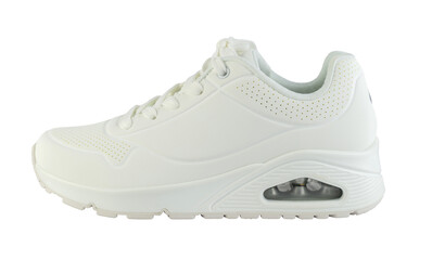 One white sneaker isolated on transparent background