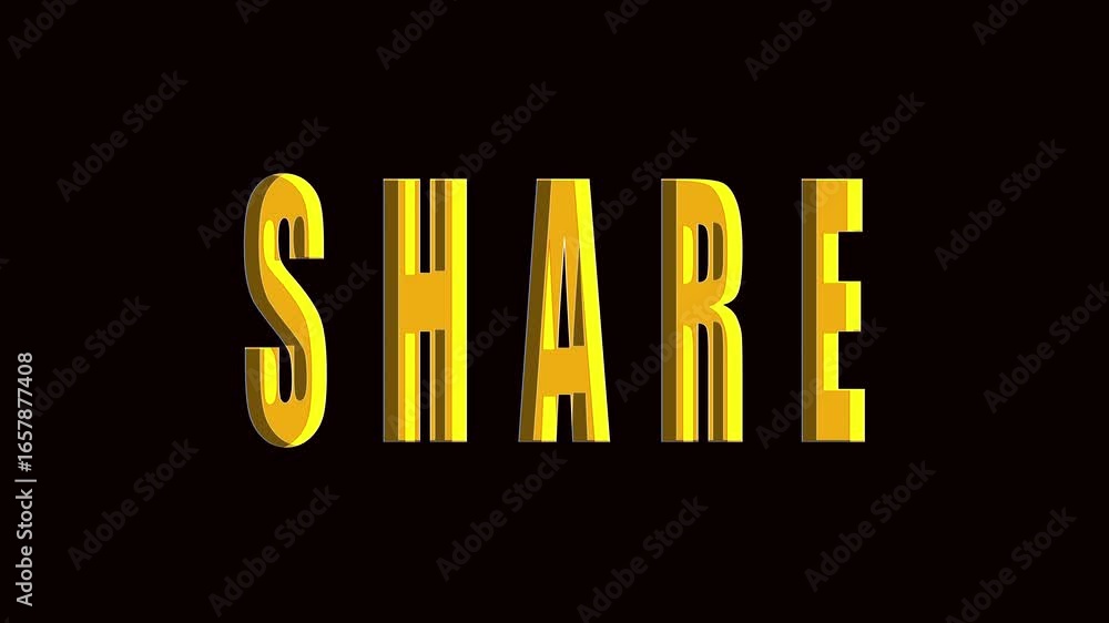 Poster golden animated share text graphic digital motion graphics social media button network connection ab