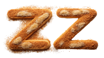 Letter ‘Z’ Cookie with Zig-Zag Shape and Cinnamon Sugar – Isolated on Transparent Background, AI Generated