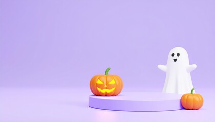A fun and spooky cartoon illustration of a carved jack-o'-lantern with a candle, perfect for a Halloween party or autumn celebration