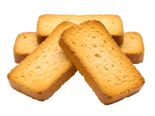 Cake rusks isolated on transparent background Generative Ai.	
