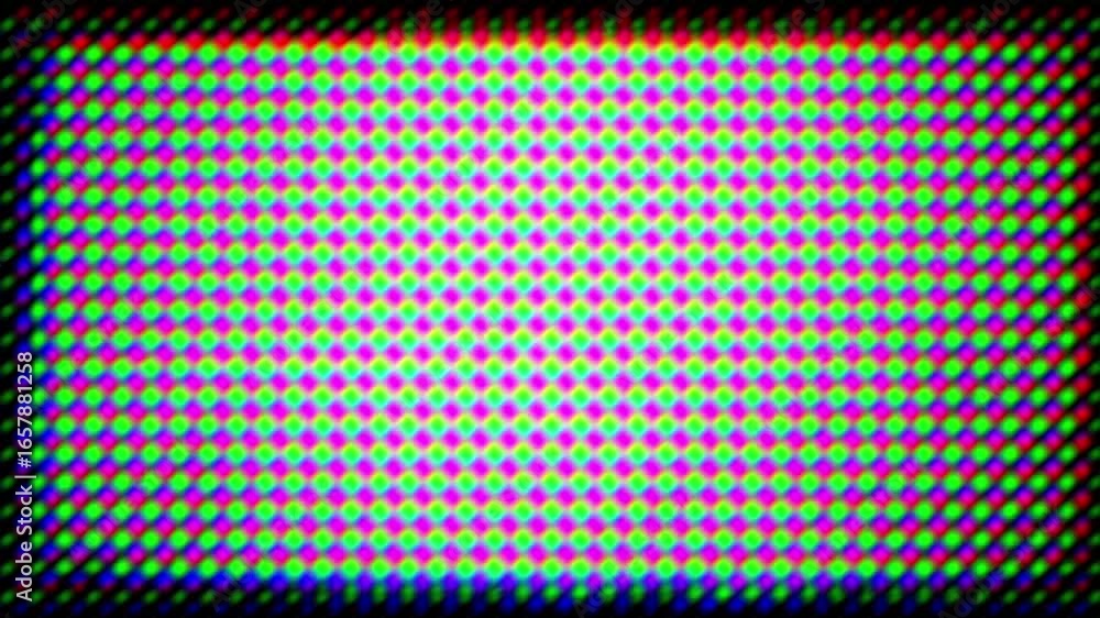 Poster retro style television screen with distorted dots and glitch effects animation