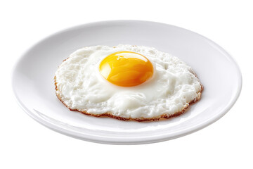 Fried egg on a white plate