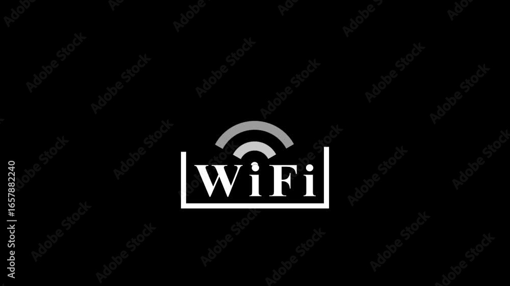 Poster white color wi fi icon animation. wifi icon symbolizing internet access. wi- fi network concept. rad