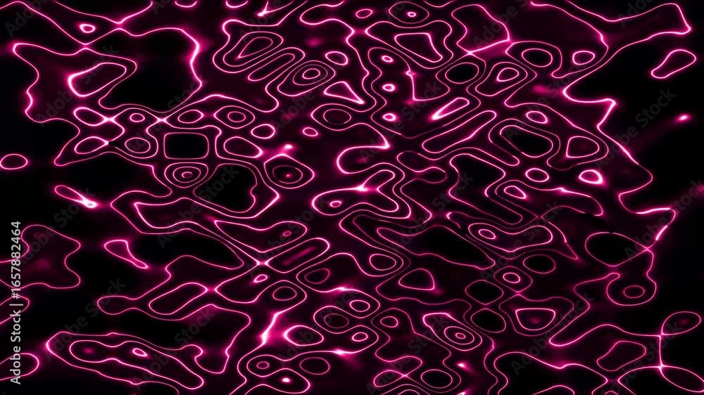 Aufkleber abstract neon light lines animation. purple liquid waves in motion abstract futuristic. liquid-inspi