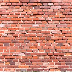 Fototapeta premium Old red brick wall texture with weathered paint