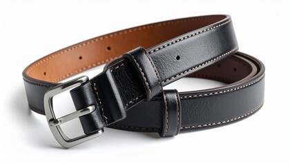 Coiled brown leather belt with silver buckle—classic, sturdy, and refined; a symbol of structure, style, and everyday utility with timeless appeal.
