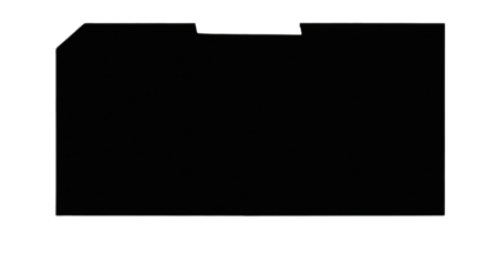 A completely black image with very subtle variations in tone and a rectangular shape dominating the view on transparent background