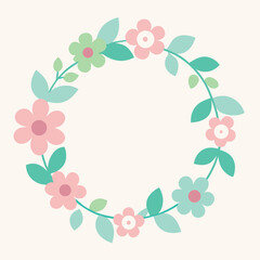 Vector illustration of a floral frame with butterflies, ideal for a decorative border or card design