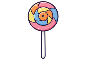 Cartoon lollipop on blank white. Use for sweet treat related designs