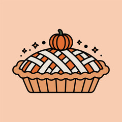 Pumpkin Pie Dessert Illustration
