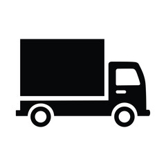 Vector art of black silhouette of a delivery truck