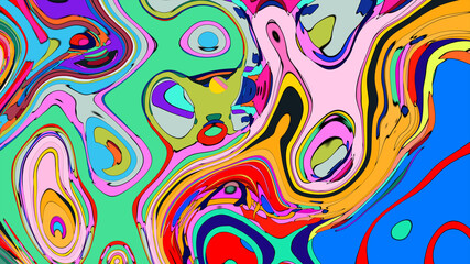 Fototapeta premium Colorful abstract psychedelic fluid background for music festival